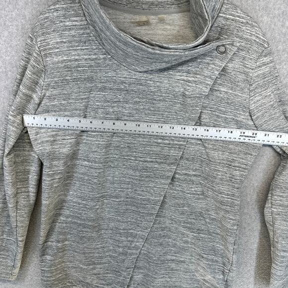 Danskin French Terry Bliss Wrap Sweater Women Size XL Heather Gray Cardigan Snap - Picture 11 of 15